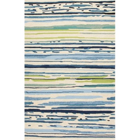 JAIPUR RUGS Abstract Pattern Polypropylene Blue/Green Indoor-Outdoor Area Rug  5x7.6 RUG116002